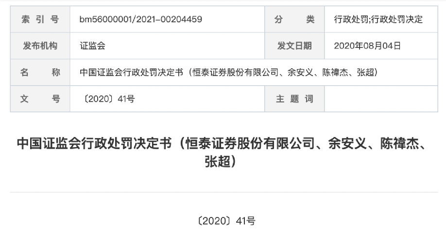违规出借账户！恒泰证券被判担责50%